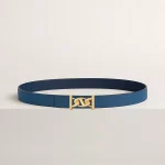 My H belt buckle & Reversible leather strap 24 mm